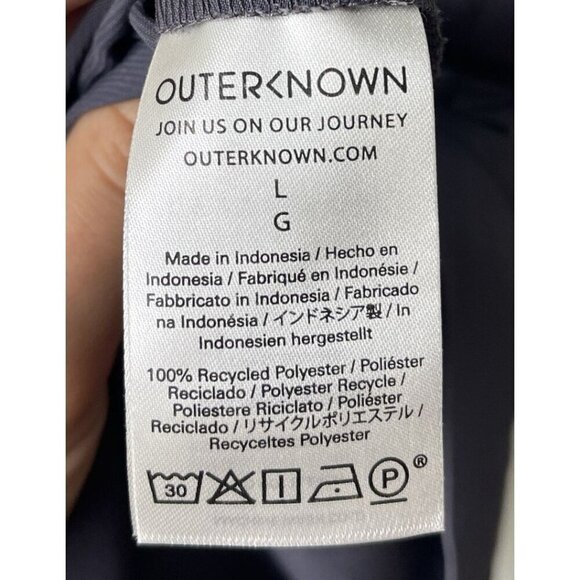 Outerknown Benson Jumpsuit Large Utility Long Sleeve Button Tie Romper Satin - Picture 11 of 11